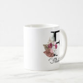 Mug Rodern Boho Girly Floral Initial F (Devant droit)