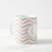 Mug Rodern, grey, ivory chevron pattern custom (Devant gauche)
