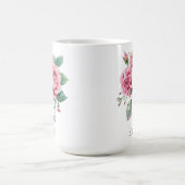 Mug Roes Rouges Fleurs Avec Élégant Monogramme Nom Per (Centre)