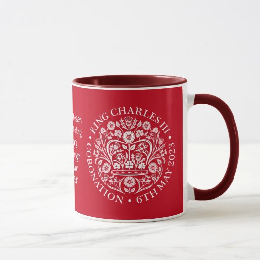 Mug ROI CHARLES III CORONATION Bible rouge Verse (Droite)