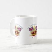 Mug Roi Charles III Couronne de couronnement et drapea (Devant gauche)