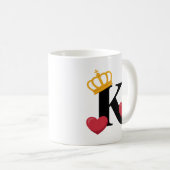 Mug Roi de cœur couronné emblème K (Devant droit)