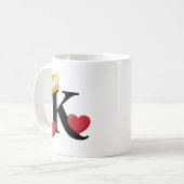 Mug Roi de cœur couronné emblème K (Devant gauche)
