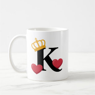 Mug Roi de cœur couronné emblème K