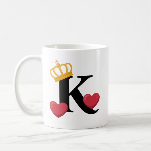 Mug Roi de cœur couronné emblème K (Gauche)