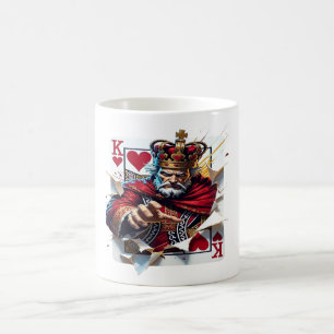 Mug Roi de cœur — Illustration de carte à jouer royale