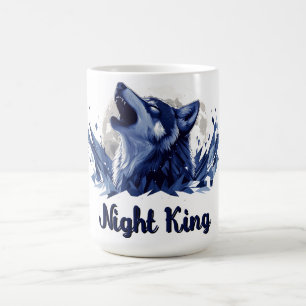 Mug Roi de nuit - Loup hurlant avec lune