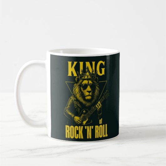 Mug Roi du Lion Joueur de Guitare Rock N Roll (Gauche)