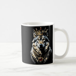 Mug Roi Loup Couronne Drôle Animaux Cool Amoureux Loup