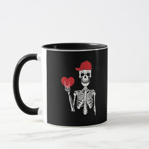 Mug Roll Skeleton Mains Coeur Valentines Jour Crâne