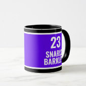 Mug Roller Derby Logo Purple Black Team Name Uniform (Devant droit)