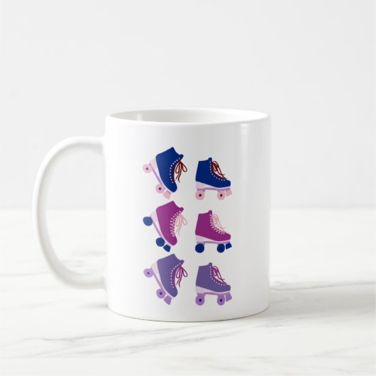 Mug Rollerskates rétro rose violet (Gauche)