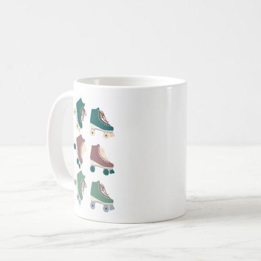 Mug Rollerskates Vert Dusty rose (Devant gauche)
