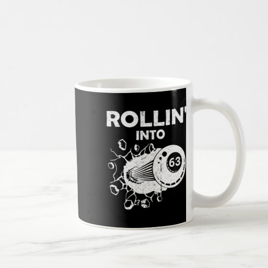 Mug Rollin Into 63 Billiards 63e Bil d'flammes d'anniv (Droite)