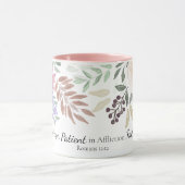 Mug Romains 12:12 Bible Verse Aquarelle rose Floral (Centre)