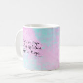 Mug Romains 12:12 Soyez Joyeux dans l'espérance Bible (Devant gauche)