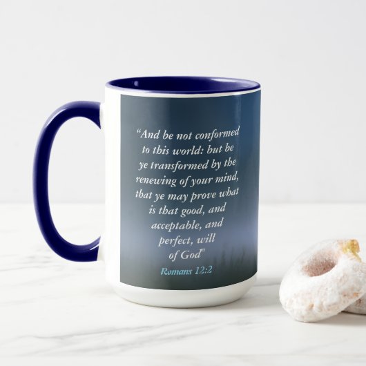 Mug Romains 12:2 (Avec donut)