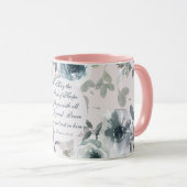 Mug Romains 15:13 Dieu de l'Espoir, Floral (Devant droit)