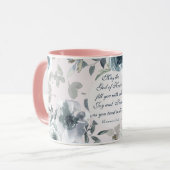 Mug Romains 15:13 Dieu de l'Espoir, Floral (Devant gauche)