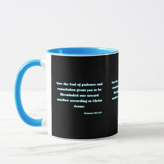 Mug Romains 15:5 KJV Bible Écriture Deux Tons (Gauche)