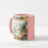 Mug Romains 5:10 Écriture Élégante rose or floral (Devant gauche)