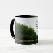 Mug Romains 5:3-4 Nous nous réjouissons de nos Souffer (Devant gauche)