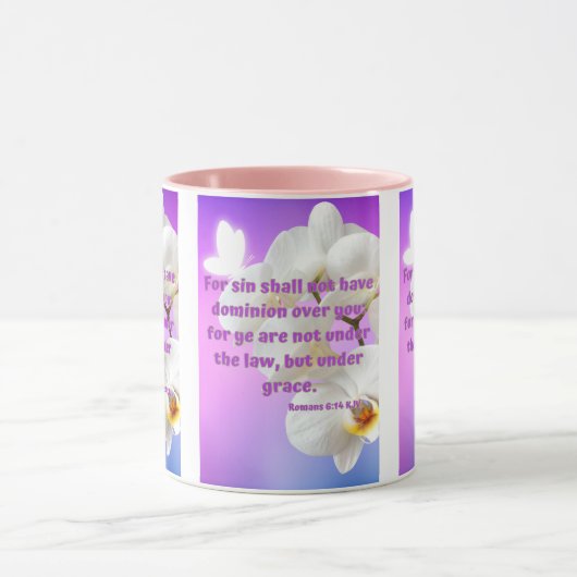Mug Romains 6:14 KJV Bible Écriture Pic Deux Tons (Centre)