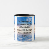 Mug Romains 6:23 KJV Bible Verse Pic Deux Tons (Centre)