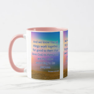 Mug Romains 8:28 KJV Bible Verse Pic Deux Tones