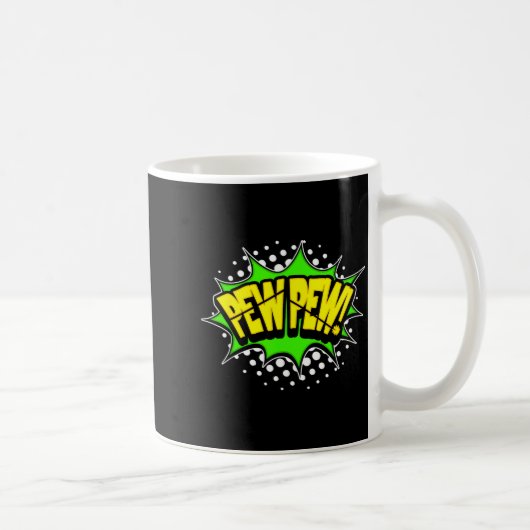 Mug Roman laser pew-pew ! bande dessinée de mot d'acti (Droite)