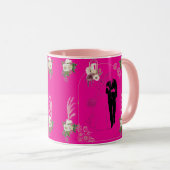 Mug Romance en fleurs rose chaud (Devant droit)