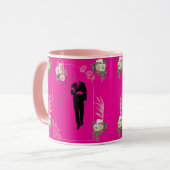 Mug Romance en fleurs rose chaud (Devant gauche)
