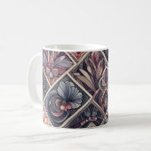 Mug Romance foncée Bourgogne Art Déco Floral Été (Devant gauche)