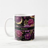 Mug Romance Sombre Lune Céleste Nom Violet Or (Gauche)