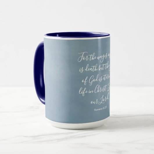 Mug Romans 6:23 Conversation biblique personnalisable (Devant gauche)