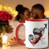 Mug Romantic 2 Photos Airplane Elegant Wedding custom