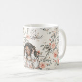Mug Romantic Black Lady Peach Roses Floral (Devant droit)
