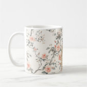 Mug Romantic Blond Hair Girl Peach Roses Floral (Gauche)