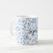Mug Romantic Blue White Floral Bridal Shower (Devant gauche)