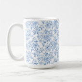Mug Romantic Blue White Flowers (Gauche)