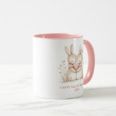 Mug Romantic Bunny Couple Personalized Valentines Day (Devant droit)