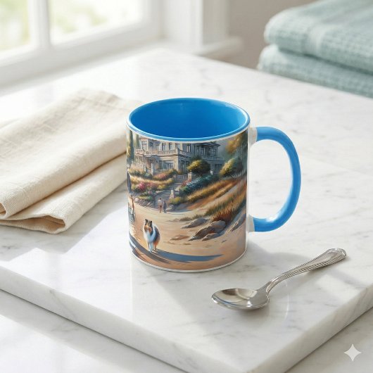 Mug Romantic Coastal Cottage Sunset Stroll