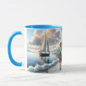 Mug Romantic Coastal Cottage Sunset Stroll (Gauche)