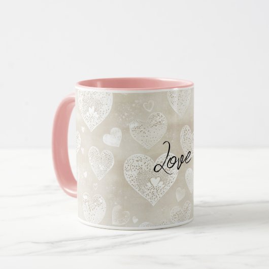 Mug Romantic Cream Hearts (Devant gauche)