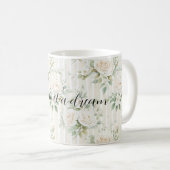 Mug Romantic Cream Roses Floral Bridal Shower Wedding (Devant droit)