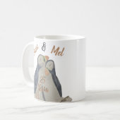 Mug Romantic Cute Anniversaire Oiseaux Aquarelle Puffi (Devant gauche)