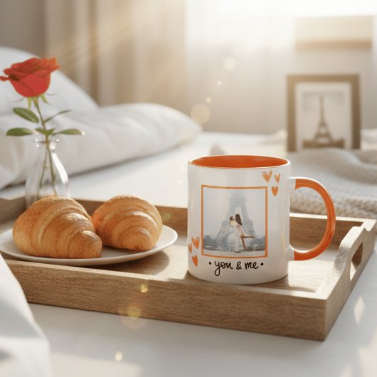 Mug Romantic Eiffel Tower Paris Photo Template Anniver