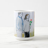 Mug Romantic Hand-Drawn Couple Walking in Park t-shirt (Centre)