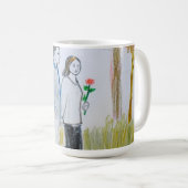 Mug Romantic Hand-Drawn Couple Walking in Park t-shirt (Devant droit)