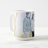 Mug Romantic Hand-Drawn Couple Walking in Park t-shirt (Devant gauche)